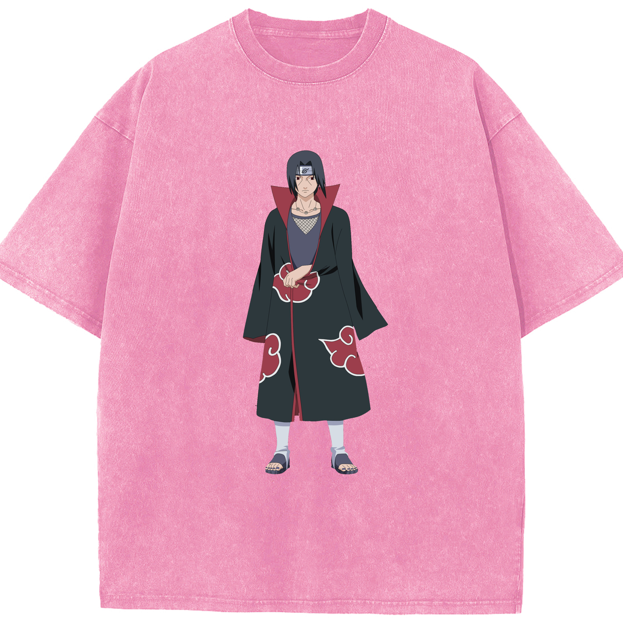 （画像用） NARUTO -ナルト- うちは イタチ Uchiha Itachi 綿100% ヴィンテージ風 半袖Tシャツ（フロントプリント）